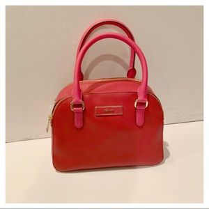 DKNY hot pink saffiano leather crossbody handbag